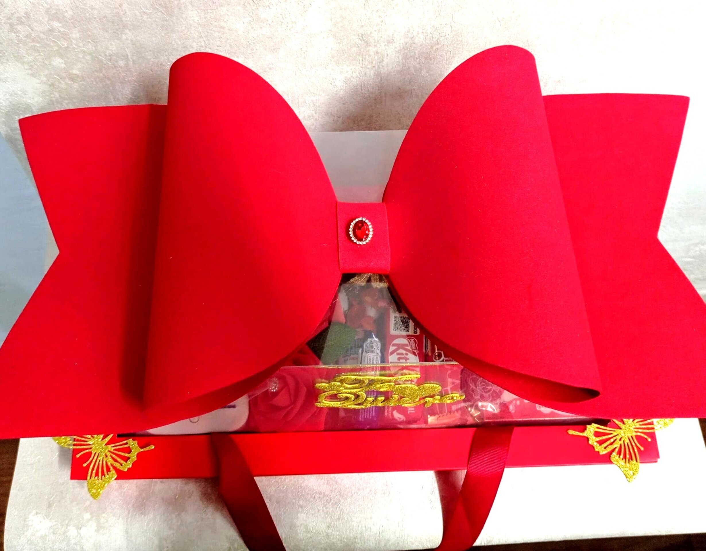 Caja Roja Elegante "Lazo" - 4