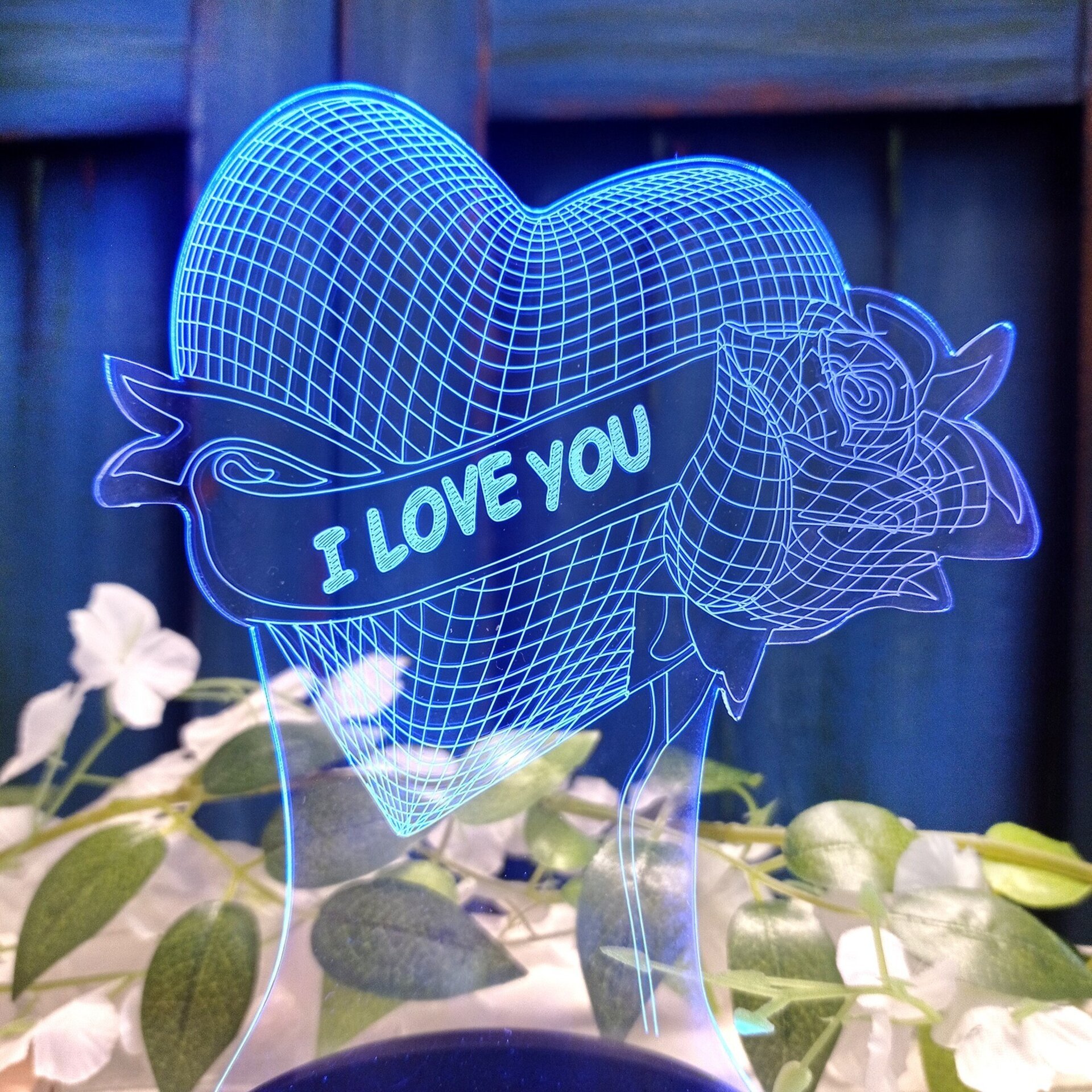 Lámpara "Corazón y Rosa" - 3